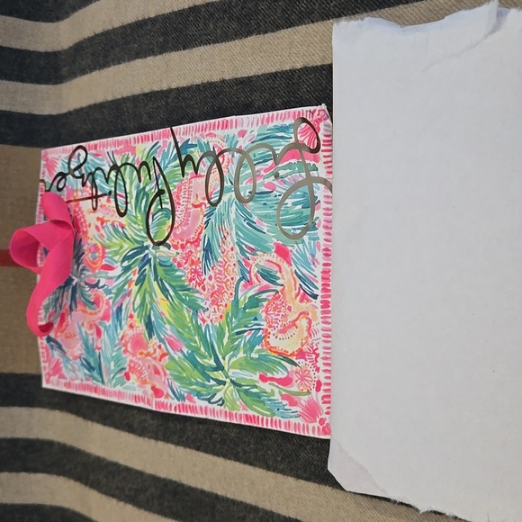 Lilly Pulitzer Rare PinkGreen Leather Clutch NWOT - Picture 10 of 11